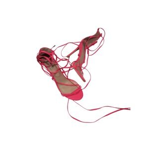 Simmi London Neon Pink Lace Up Stiletto Sandals Womens Strappy Wrap High Heels